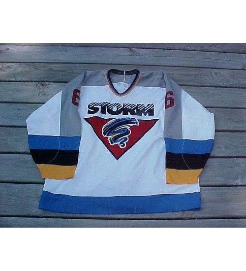 Custom OHL Guelph Storm 1990-93 Hockey Jersey Home White